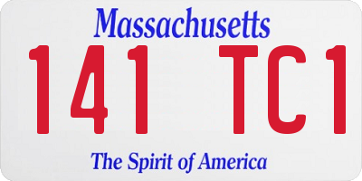 MA license plate 141TC1