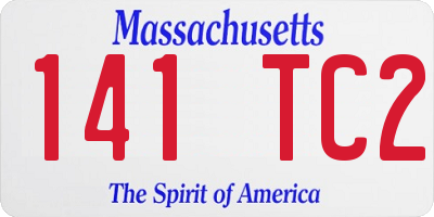 MA license plate 141TC2