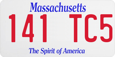 MA license plate 141TC5