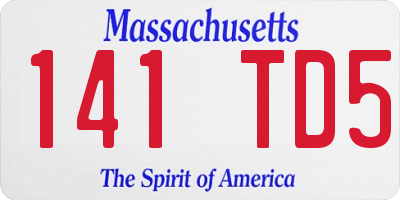 MA license plate 141TD5
