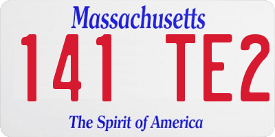 MA license plate 141TE2