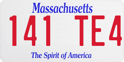 MA license plate 141TE4