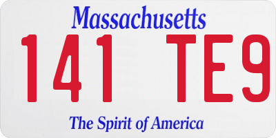 MA license plate 141TE9