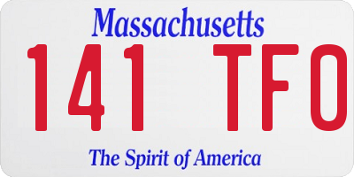 MA license plate 141TF0