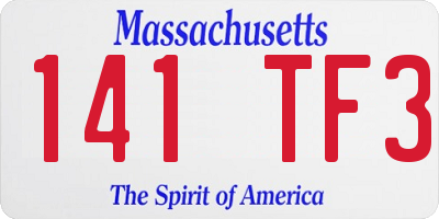 MA license plate 141TF3