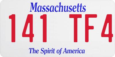 MA license plate 141TF4