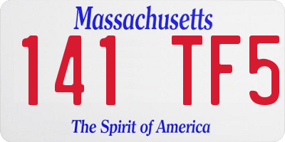 MA license plate 141TF5