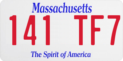 MA license plate 141TF7