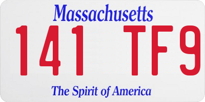 MA license plate 141TF9