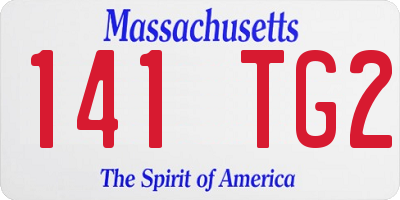 MA license plate 141TG2