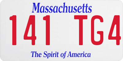 MA license plate 141TG4