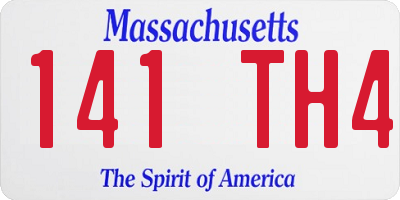 MA license plate 141TH4