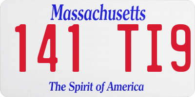MA license plate 141TI9
