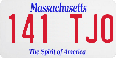 MA license plate 141TJ0
