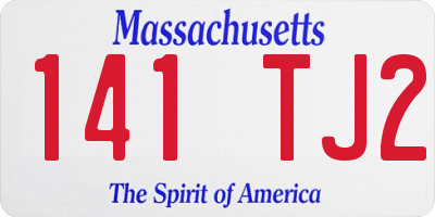 MA license plate 141TJ2