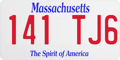 MA license plate 141TJ6