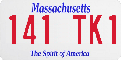 MA license plate 141TK1
