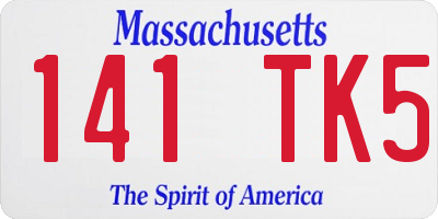 MA license plate 141TK5