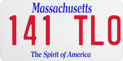 MA license plate 141TL0