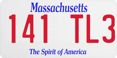 MA license plate 141TL3