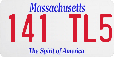 MA license plate 141TL5