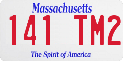 MA license plate 141TM2