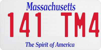 MA license plate 141TM4