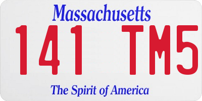 MA license plate 141TM5
