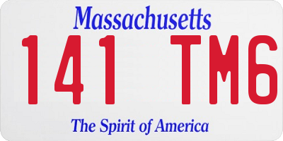MA license plate 141TM6