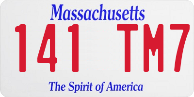 MA license plate 141TM7