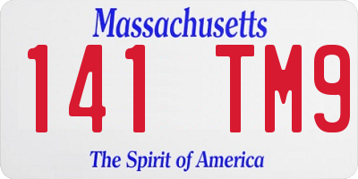 MA license plate 141TM9