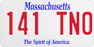 MA license plate 141TN0