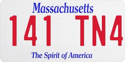 MA license plate 141TN4