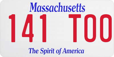 MA license plate 141TO0