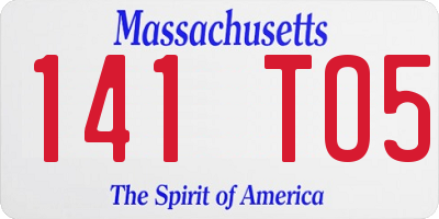 MA license plate 141TO5