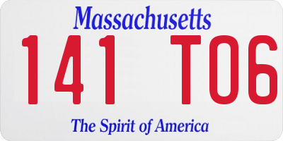 MA license plate 141TO6