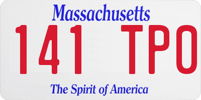 MA license plate 141TP0