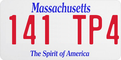 MA license plate 141TP4