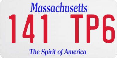 MA license plate 141TP6
