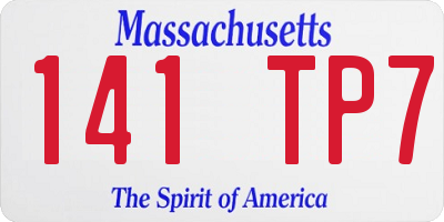 MA license plate 141TP7