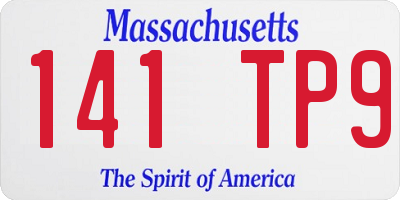 MA license plate 141TP9