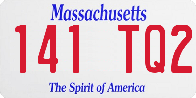 MA license plate 141TQ2