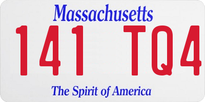 MA license plate 141TQ4