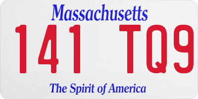 MA license plate 141TQ9