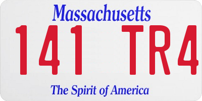 MA license plate 141TR4