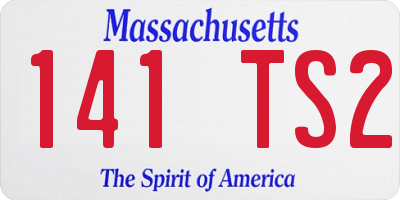 MA license plate 141TS2