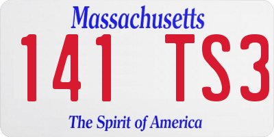 MA license plate 141TS3