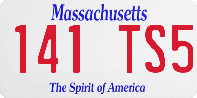 MA license plate 141TS5