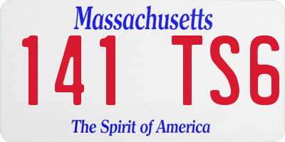 MA license plate 141TS6