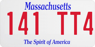 MA license plate 141TT4
